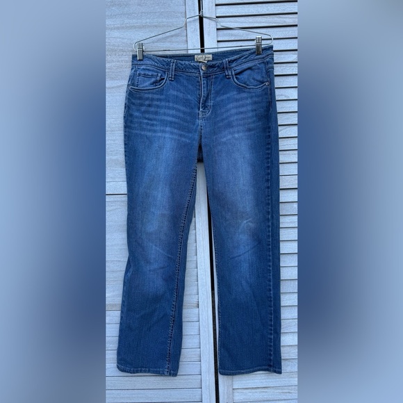 Earl Jeans  Medium Blue Straight Jeans W/ Rhinestone. Size 10. Good Y2K Cond - Picture 1 of 16